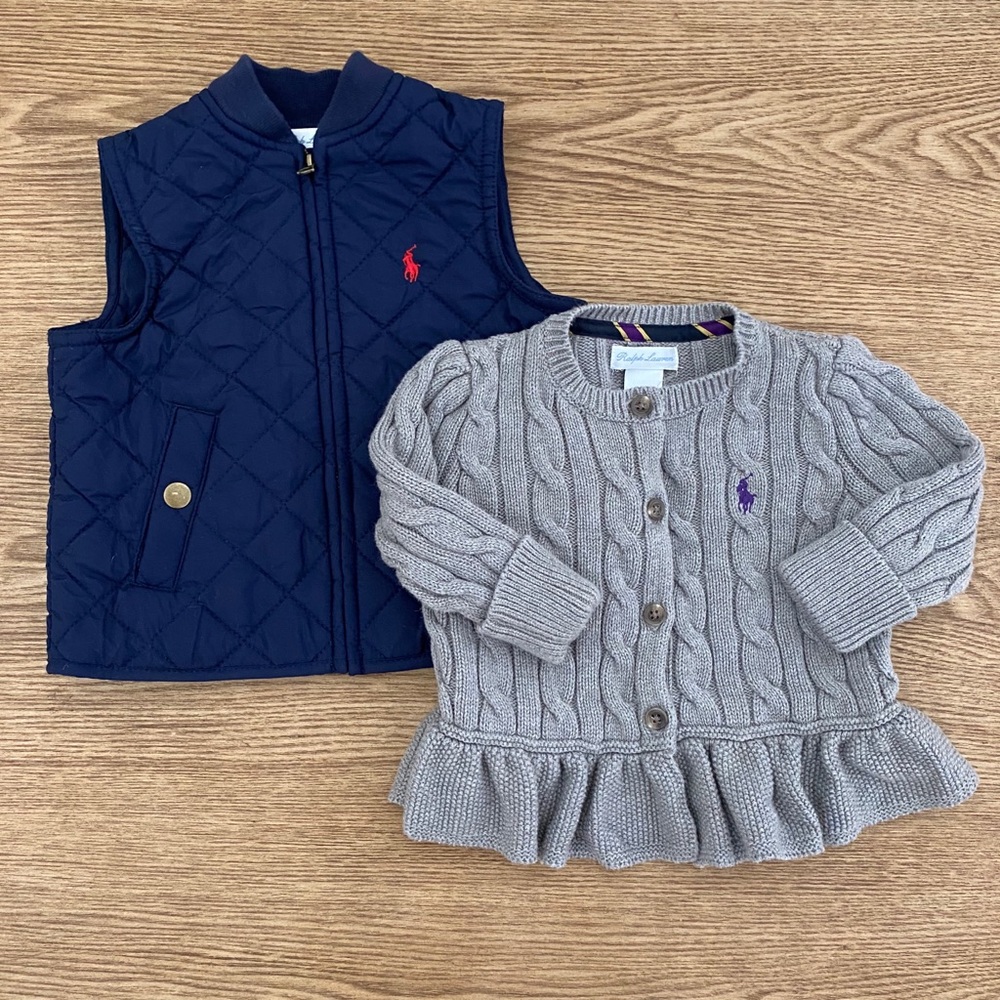 Bundle of Ralph Lauren Baby Girl Jacket and Vest